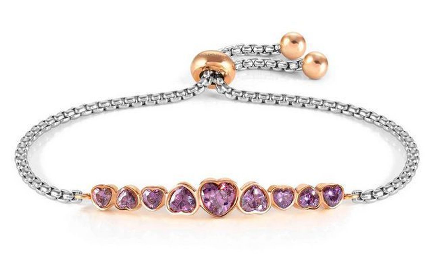 Bransoletka Nomination Fioletowe Serca Milleluci 028011 001.jpg